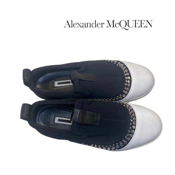 McQ by Alexander McQueen Loafers Slippers Studded Slip-Ons Size EU 39 AU 8 + bag - Picture 4 of 14
